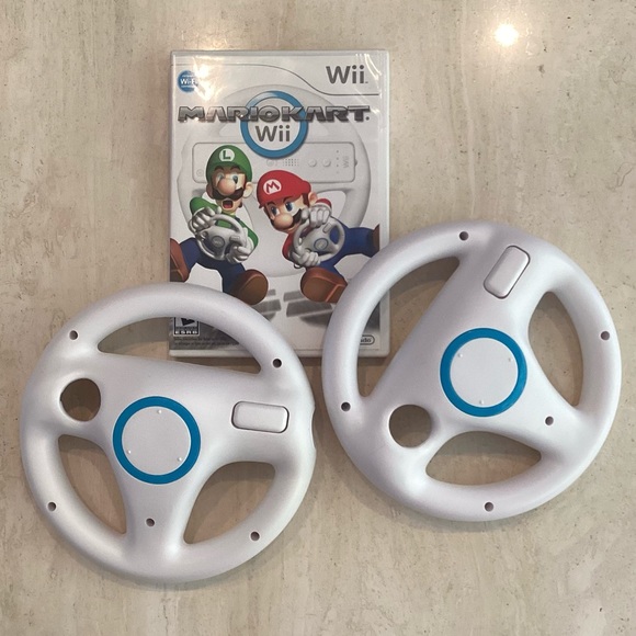 Mario Kart Wii & Wheels Nintendo Wii Game 2 Racing Wheel - Picture 11 of 11